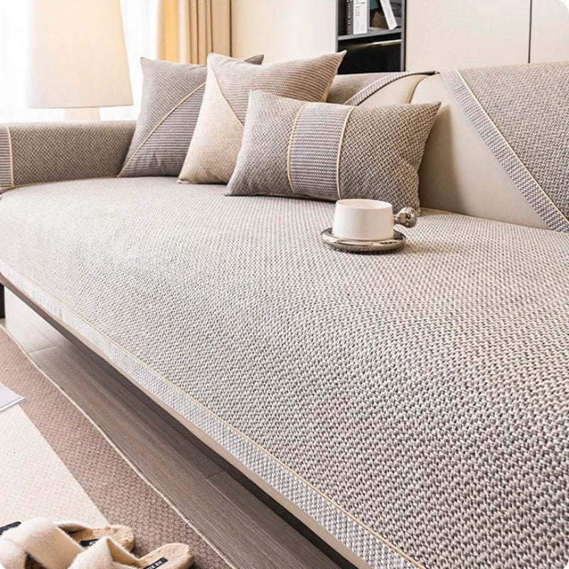 Non-Slip Sofa Throw with Quilted Woven Texture