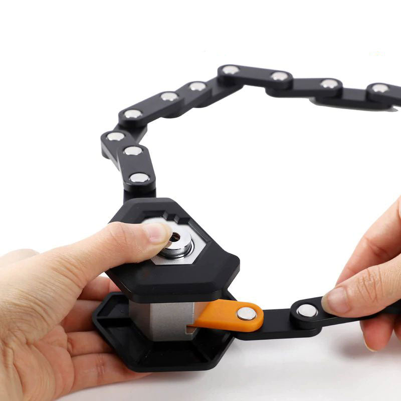 Foldable Bicycle Security Lock with Frame Mount & Keyed Locking System