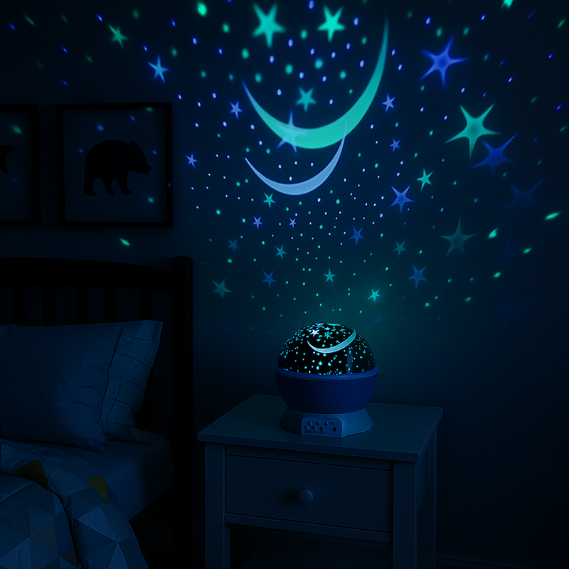 LED Star Projector Night Light with Music and USB Power