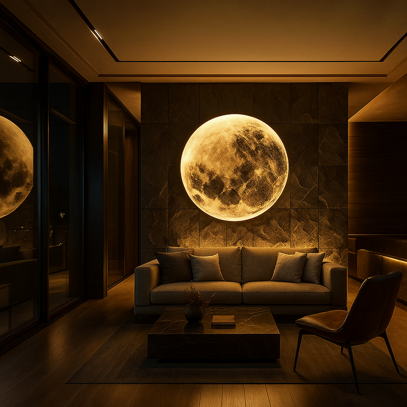 Full Moon LED Wall Light with Realistic Lunar Design
