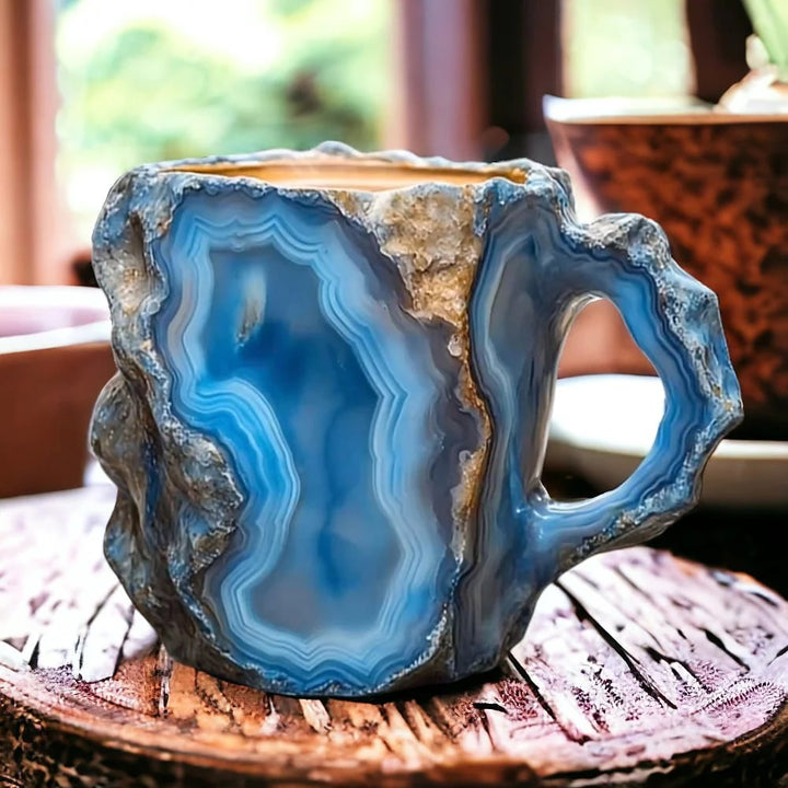 Handmade Mineral Crystal Mug with Natural Stone Texture