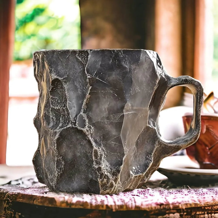 Handmade Mineral Crystal Mug with Natural Stone Texture