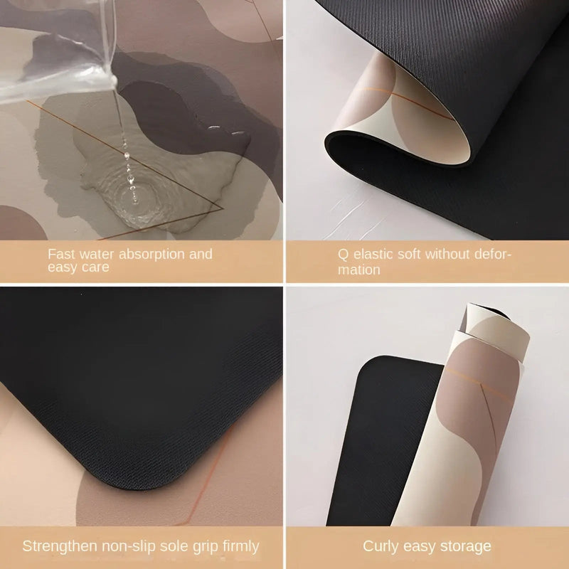 Cushioned PVC Kitchen Floor Mat with Foam Filling and Patterned Finish