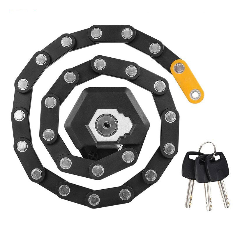 Foldable Bicycle Security Lock with Frame Mount & Keyed Locking System