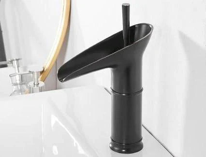 Waterfall Basin Mixer Tap in Brass with Elegant Design for Bathroom