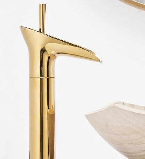 Waterfall Basin Mixer Tap in Brass with Elegant Design for Bathroom