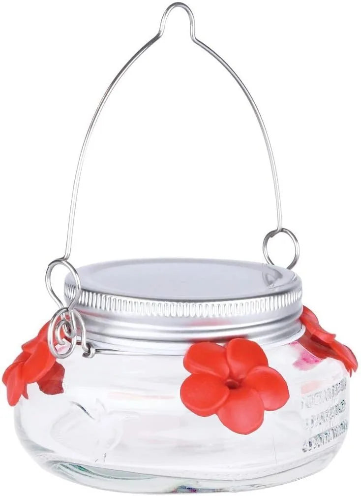 16 oz Hanging Hummingbird Feeder with Bee Guard & 4 Feeding Ports