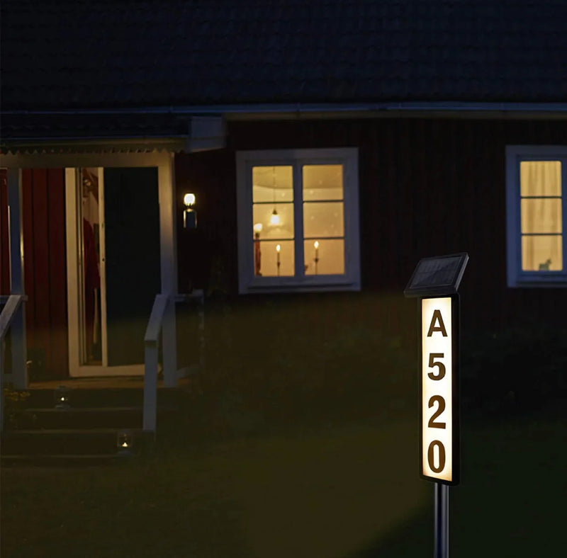 Solar Illuminated House Number Pathway Sign