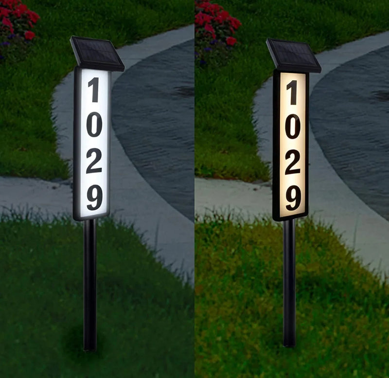 Solar Illuminated House Number Pathway Sign