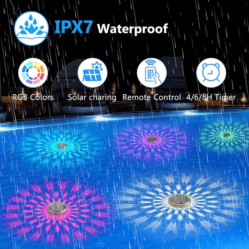 Solar RGB Floating Pool Lights with Remote Control