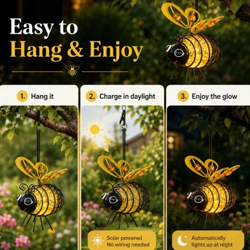 Solar Hanging Bee Garden Lights