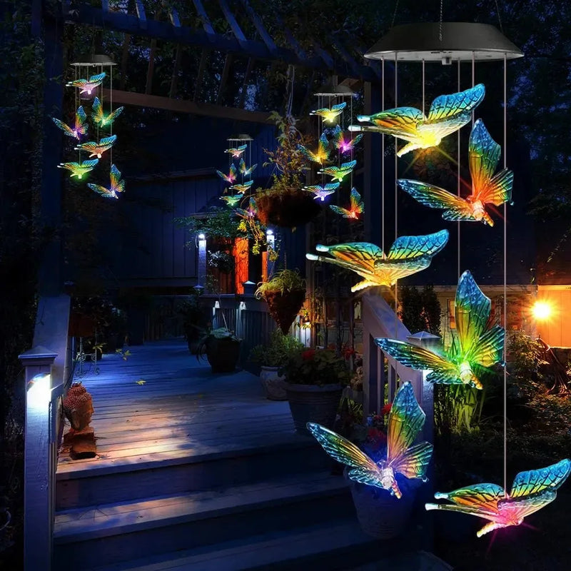 Solar Colour-Changing Butterfly Wind Chime