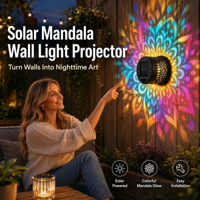 Colourful Solar Mandala Projection Wall Light