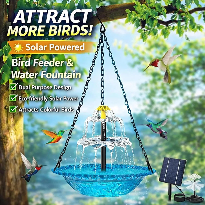 Solar Cascading Hanging Bird Bath Fountain