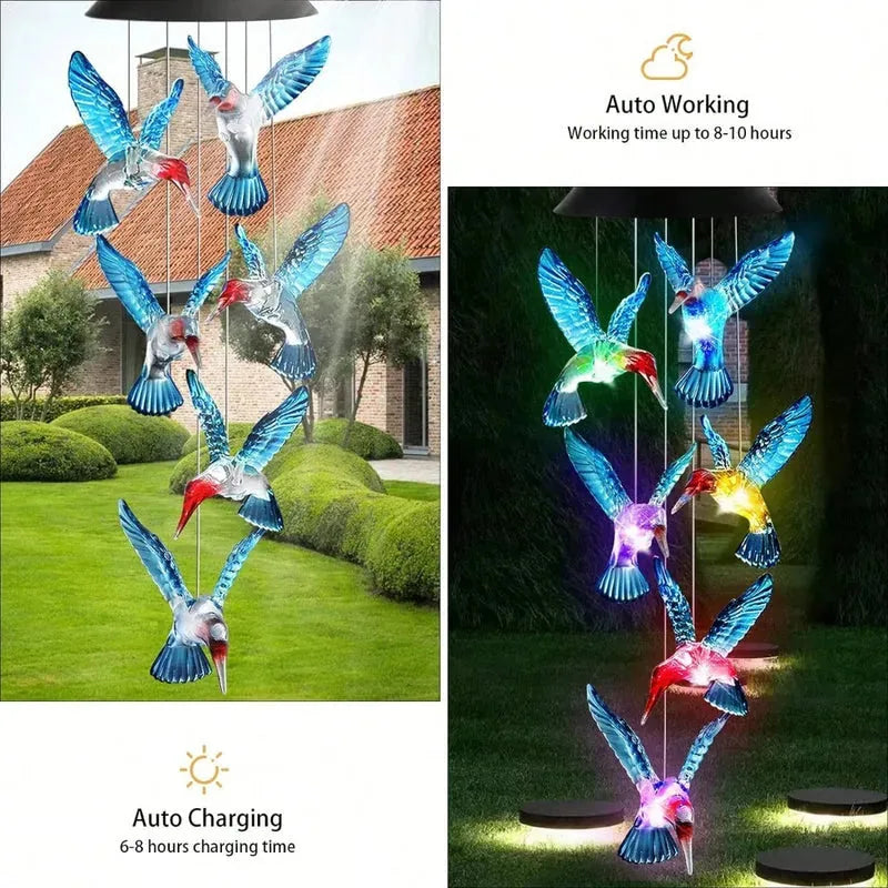 Solar Colour-Changing Butterfly Wind Chime