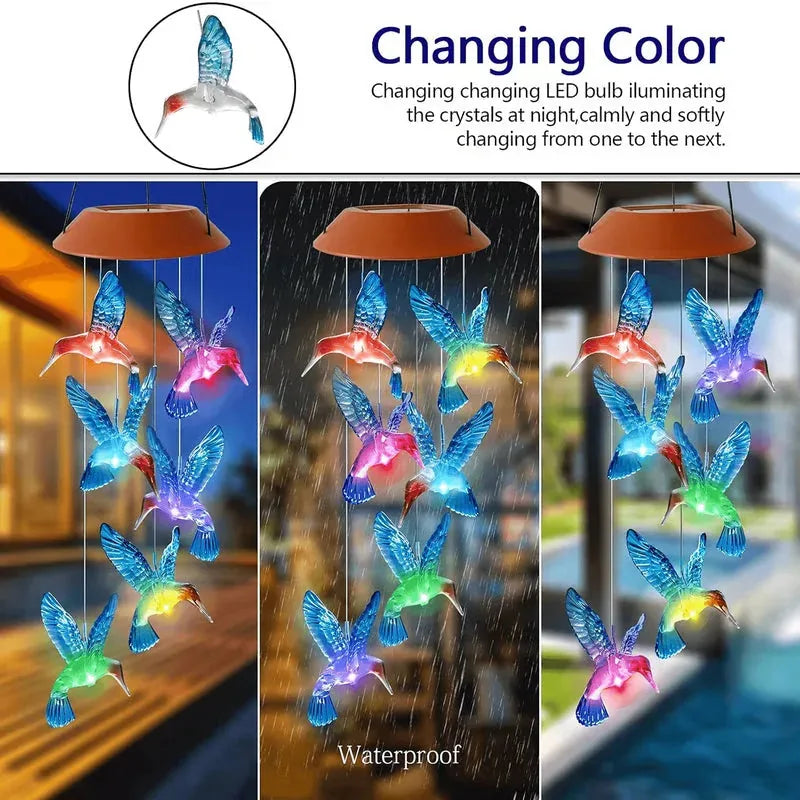 Solar Colour-Changing Butterfly Wind Chime