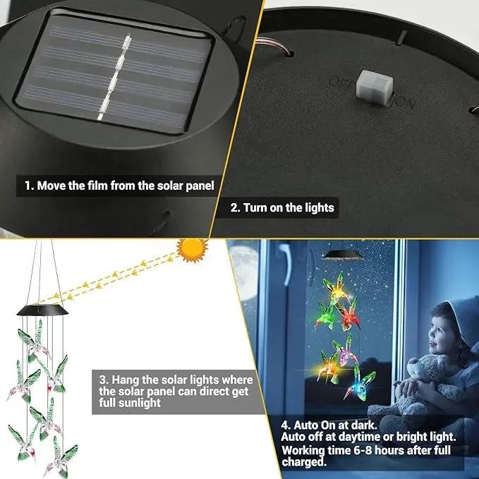 Solar Colour-Changing Butterfly Wind Chime