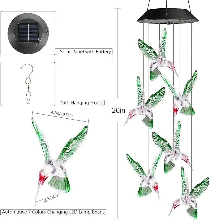 Solar Colour-Changing Butterfly Wind Chime