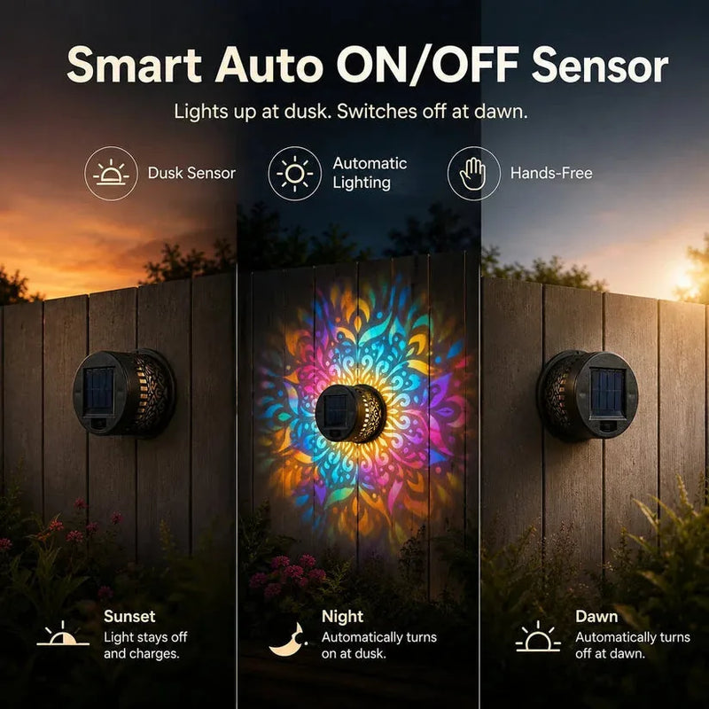 Colourful Solar Mandala Projection Wall Light