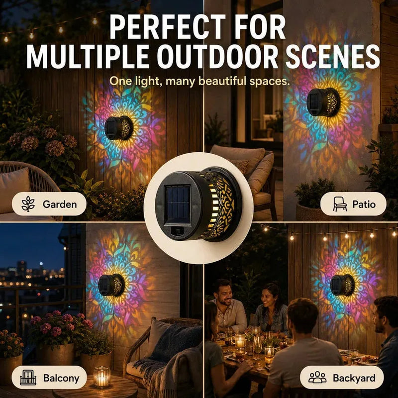 Colourful Solar Mandala Projection Wall Light