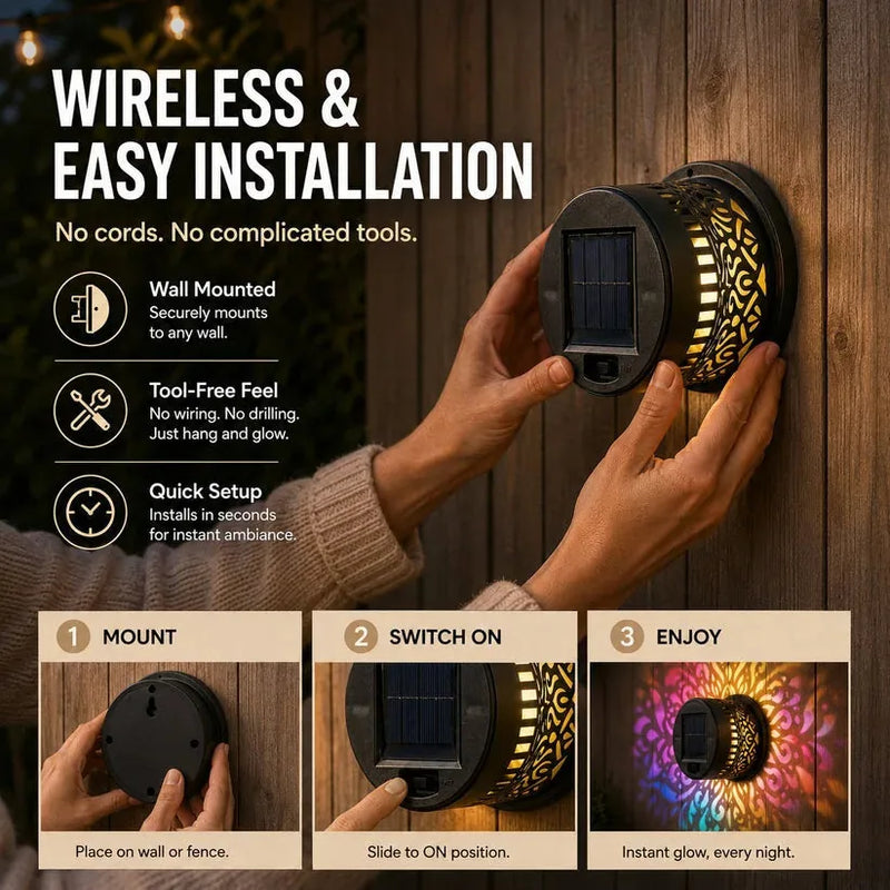 Colourful Solar Mandala Projection Wall Light