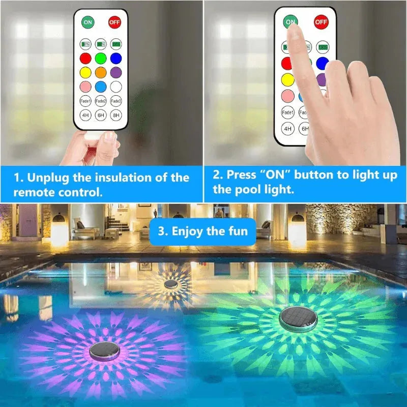 Solar RGB Floating Pool Lights with Remote Control