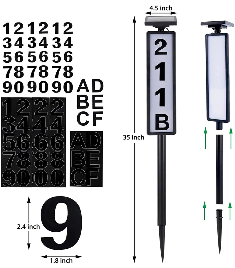 Solar Illuminated House Number Pathway Sign
