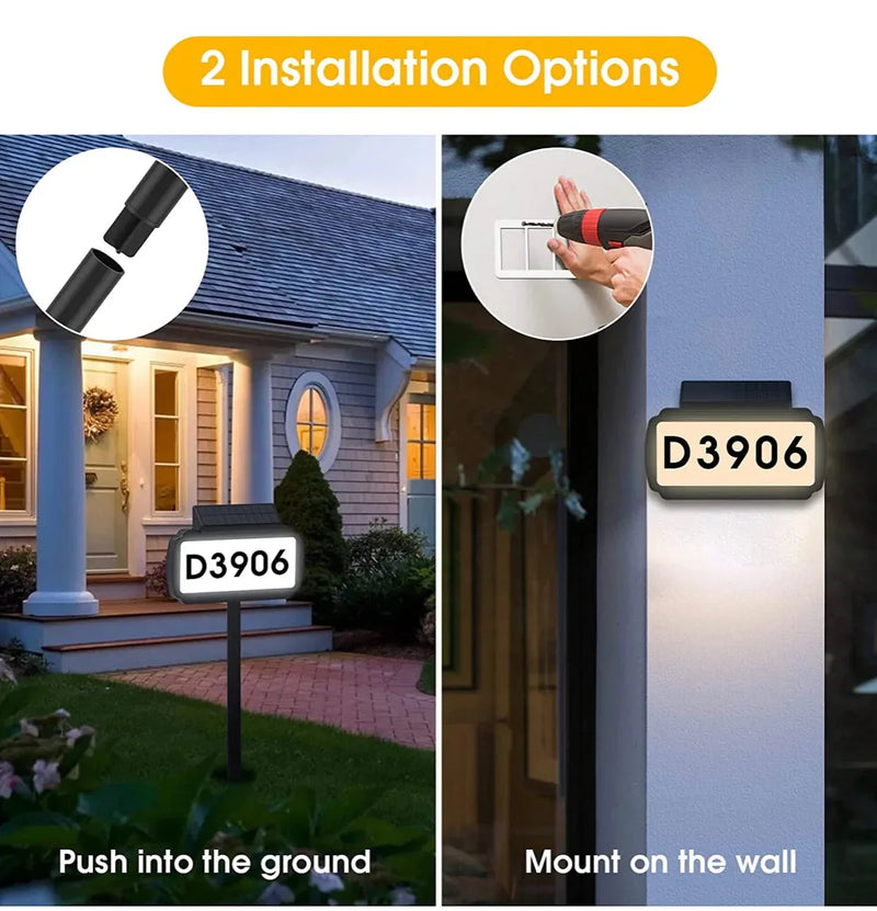 Solar Illuminated House Number Pathway Sign