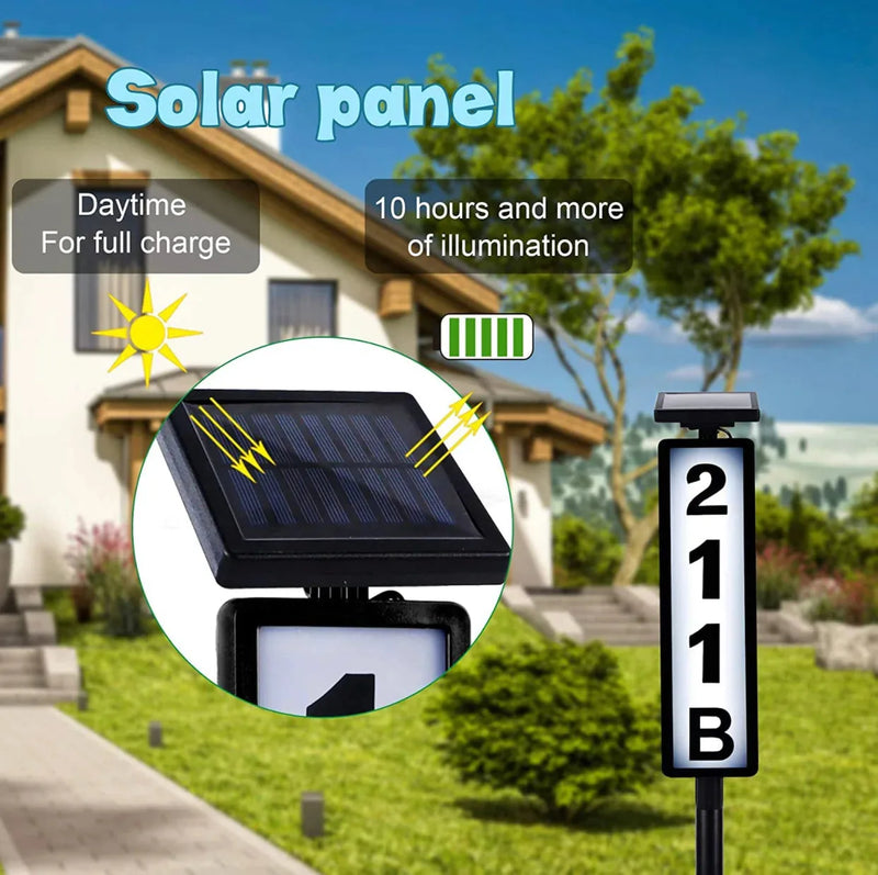 Solar Illuminated House Number Pathway Sign