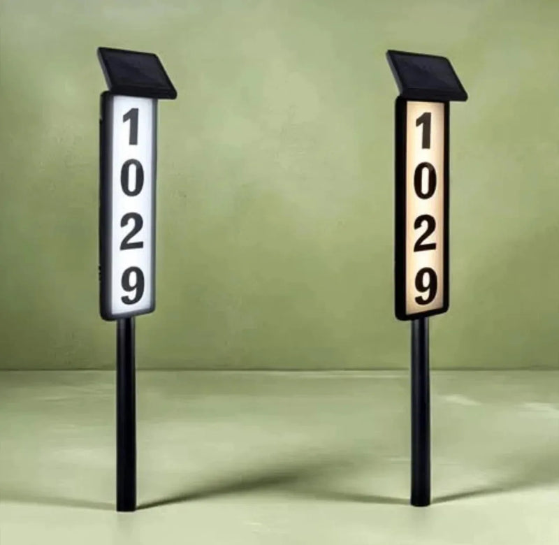 Solar Illuminated House Number Pathway Sign