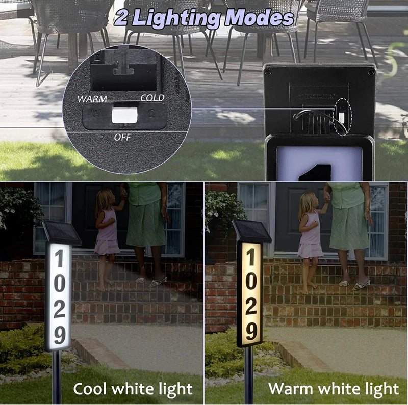 Solar Illuminated House Number Pathway Sign