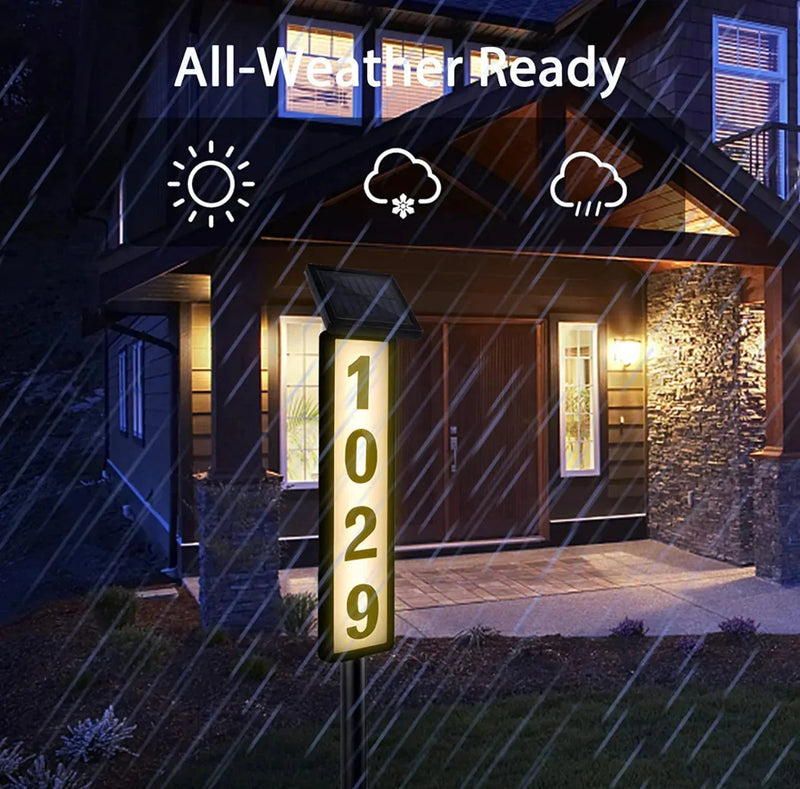 Solar Illuminated House Number Pathway Sign