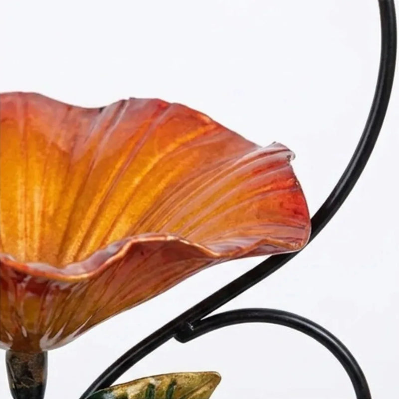 2-in-1 Hanging Metal Bird Bath & Feeder with Flower-Shaped Basin