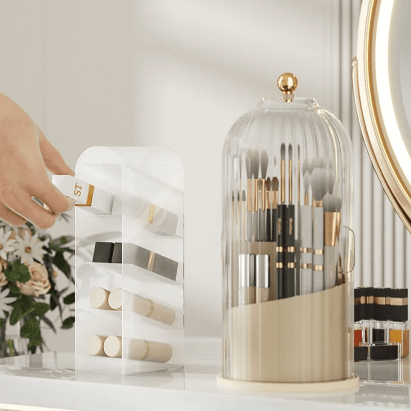360° Rotating Makeup Organiser with Clear Cover
