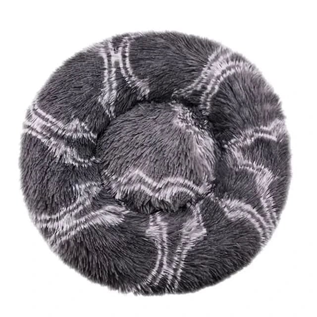 Plush Donut Pet Bed with Raised Bolster Support