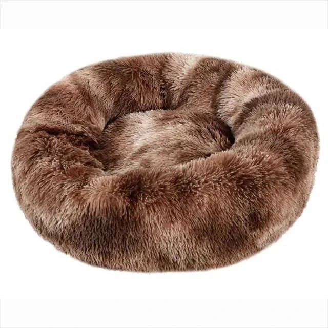 Plush Donut Pet Bed with Raised Bolster Support