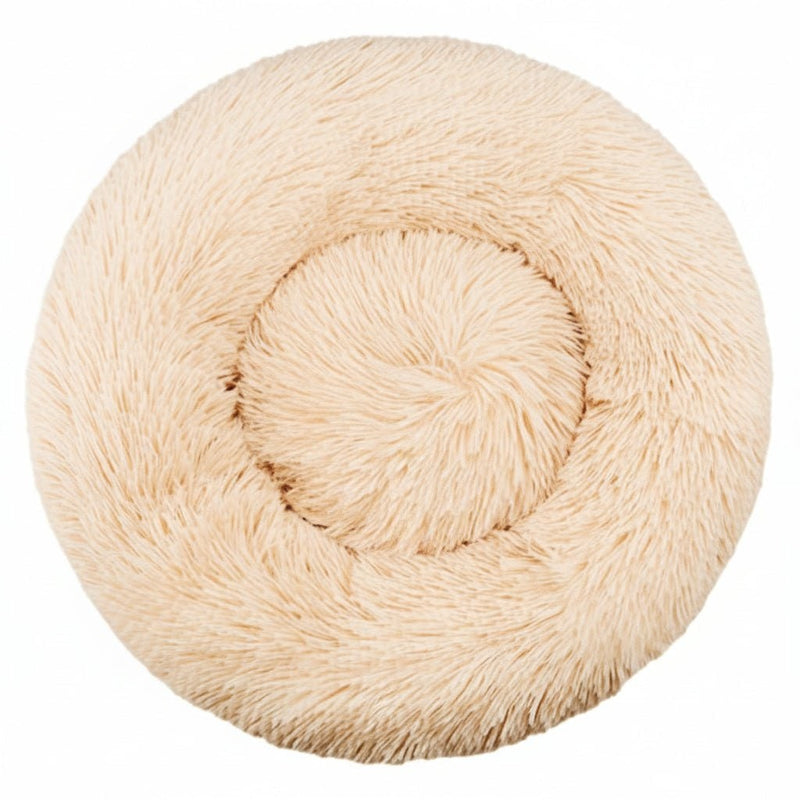 Plush Donut Pet Bed with Raised Bolster Support