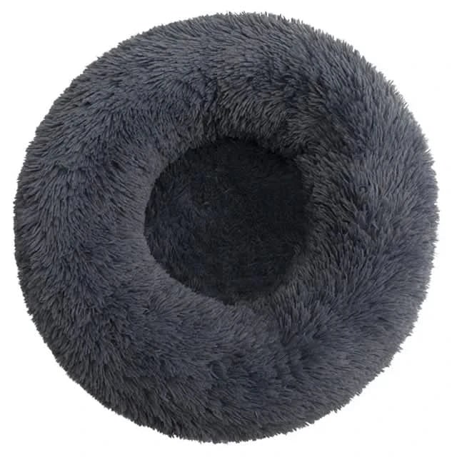 Plush Donut Pet Bed with Raised Bolster Support