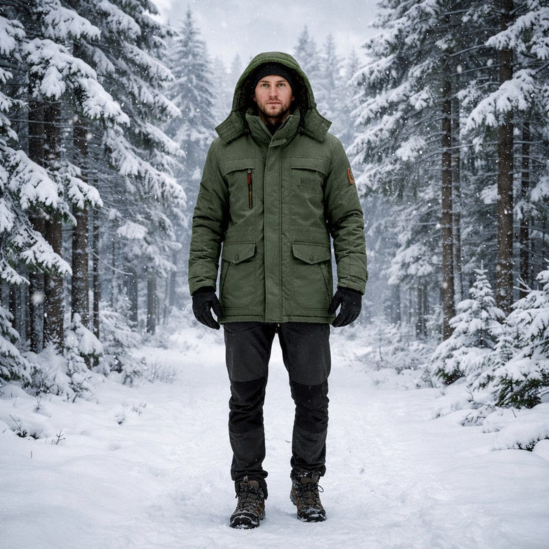 Hooded Padded Winter Parka with Fleece Lining