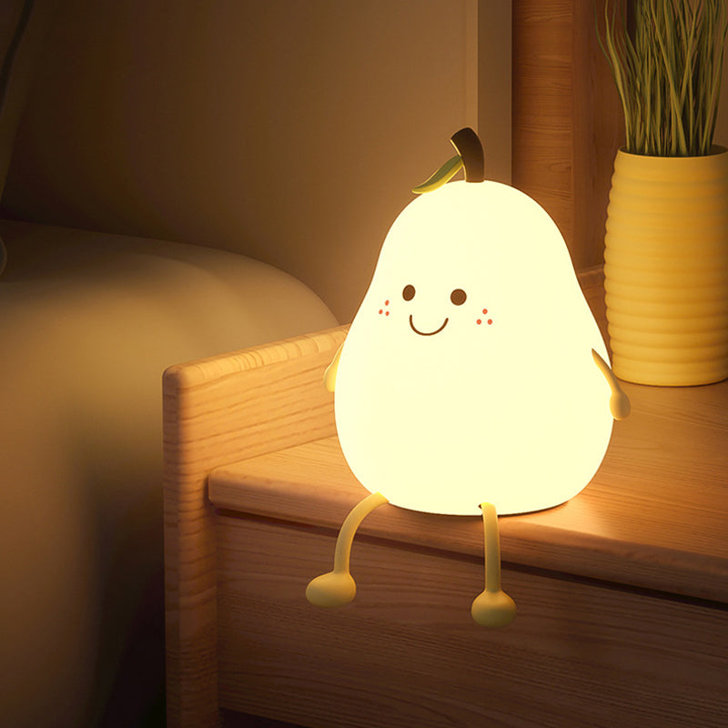 Pear-Shaped Rechargeable Night Light with Adjustable LED Glow