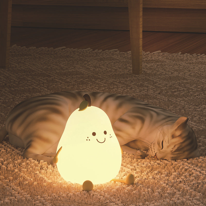 Pear-Shaped Rechargeable Night Light with Adjustable LED Glow