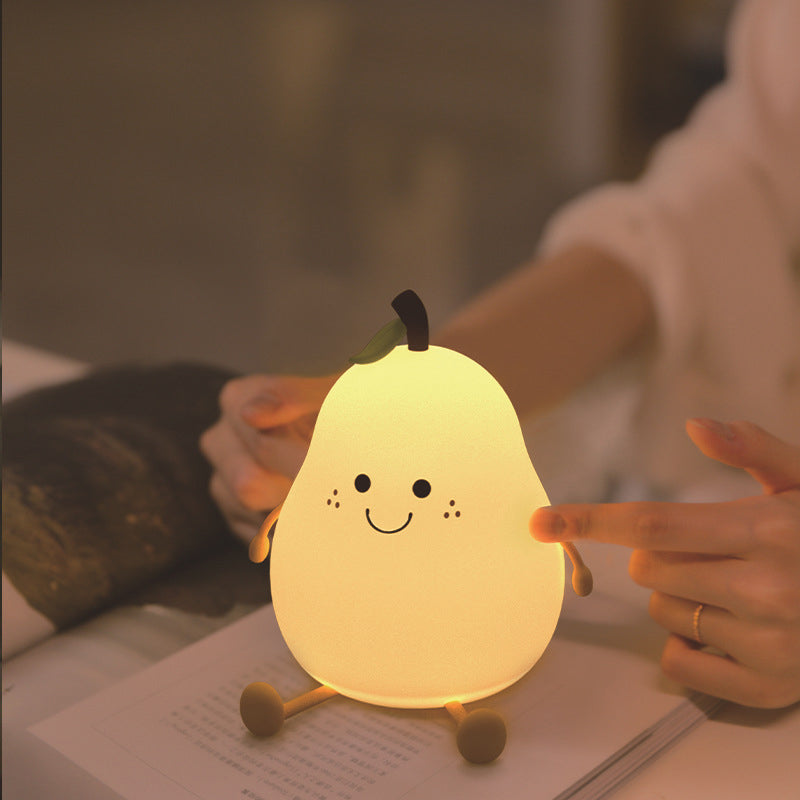 Pear-Shaped Rechargeable Night Light with Adjustable LED Glow