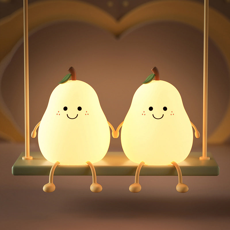 Pear-Shaped Rechargeable Night Light with Adjustable LED Glow