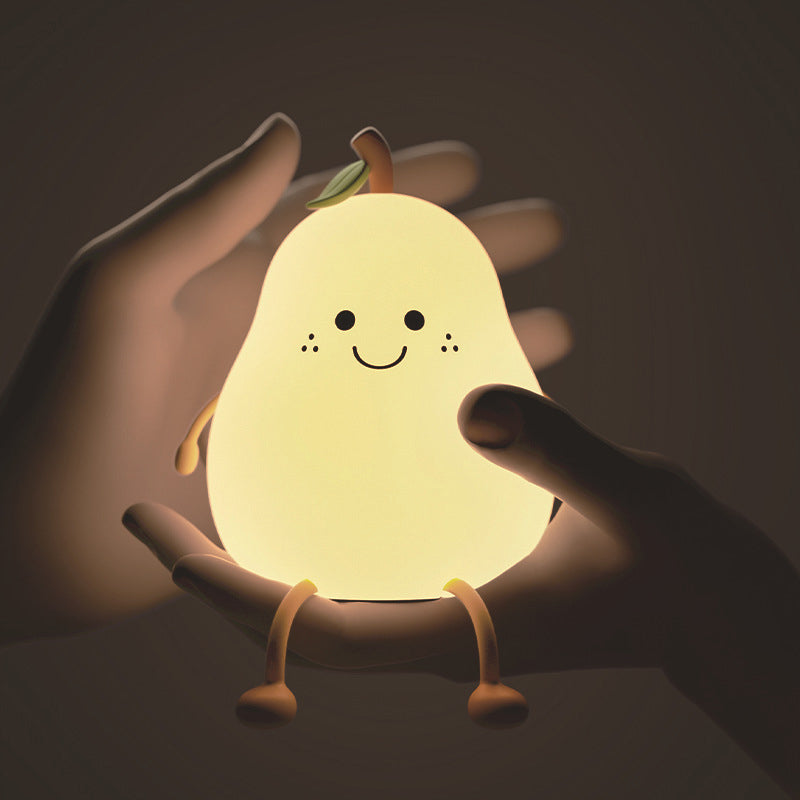 Pear-Shaped Rechargeable Night Light with Adjustable LED Glow