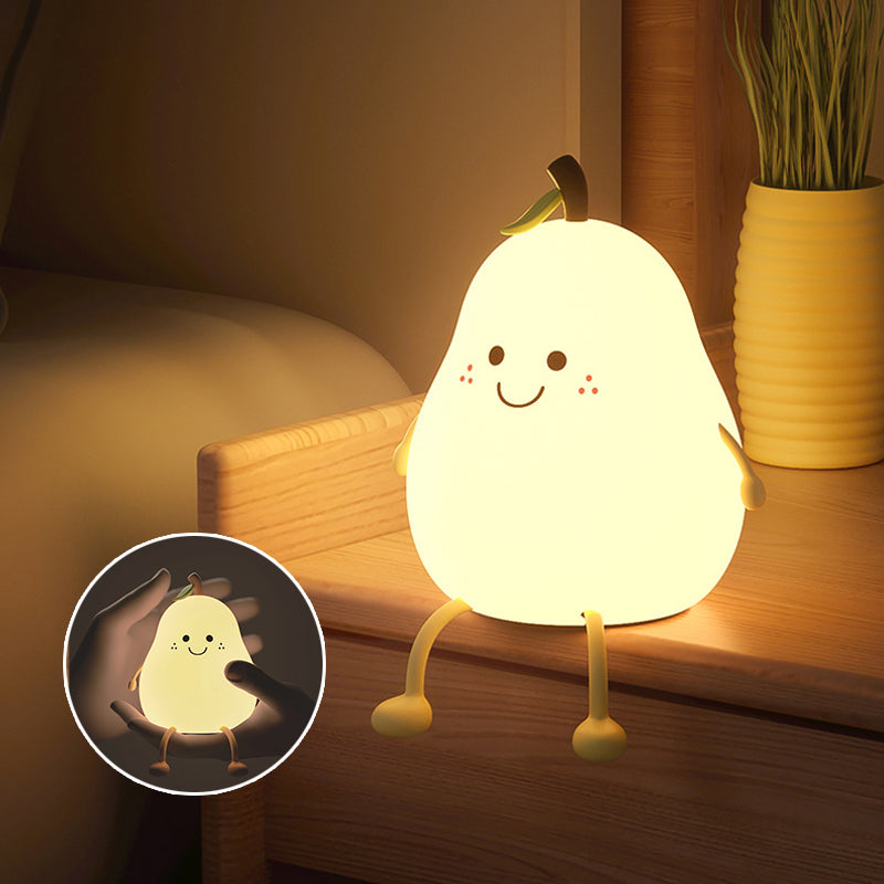 Pear-Shaped Rechargeable Night Light with Adjustable LED Glow