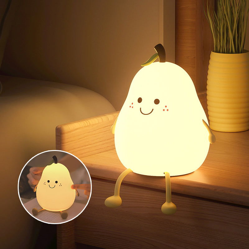Pear-Shaped Rechargeable Night Light with Adjustable LED Glow