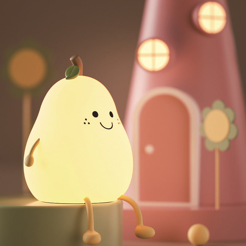 Pear-Shaped Rechargeable Night Light with Adjustable LED Glow