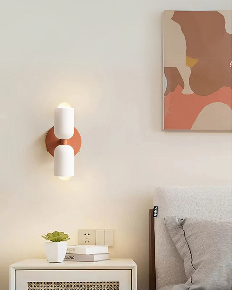 Double-Head Frosted Glass Wall Sconce with Soft Ambient Lighting