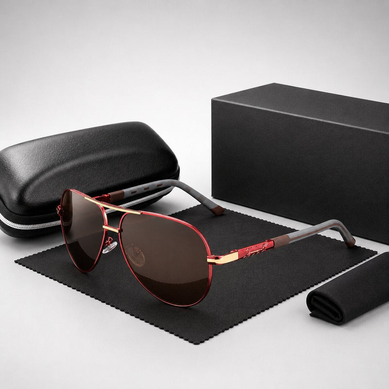 Men’s Polarised Aviator Sunglasses with UV400 Protection
