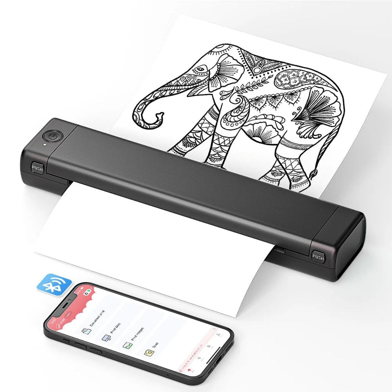 Portable A4 Thermal Printer with Bluetooth and Inkless Printing